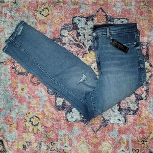 Banana Republic High Rise Skinny Distress Washwell Denim Jeans 34 Tall / 18 Nwt